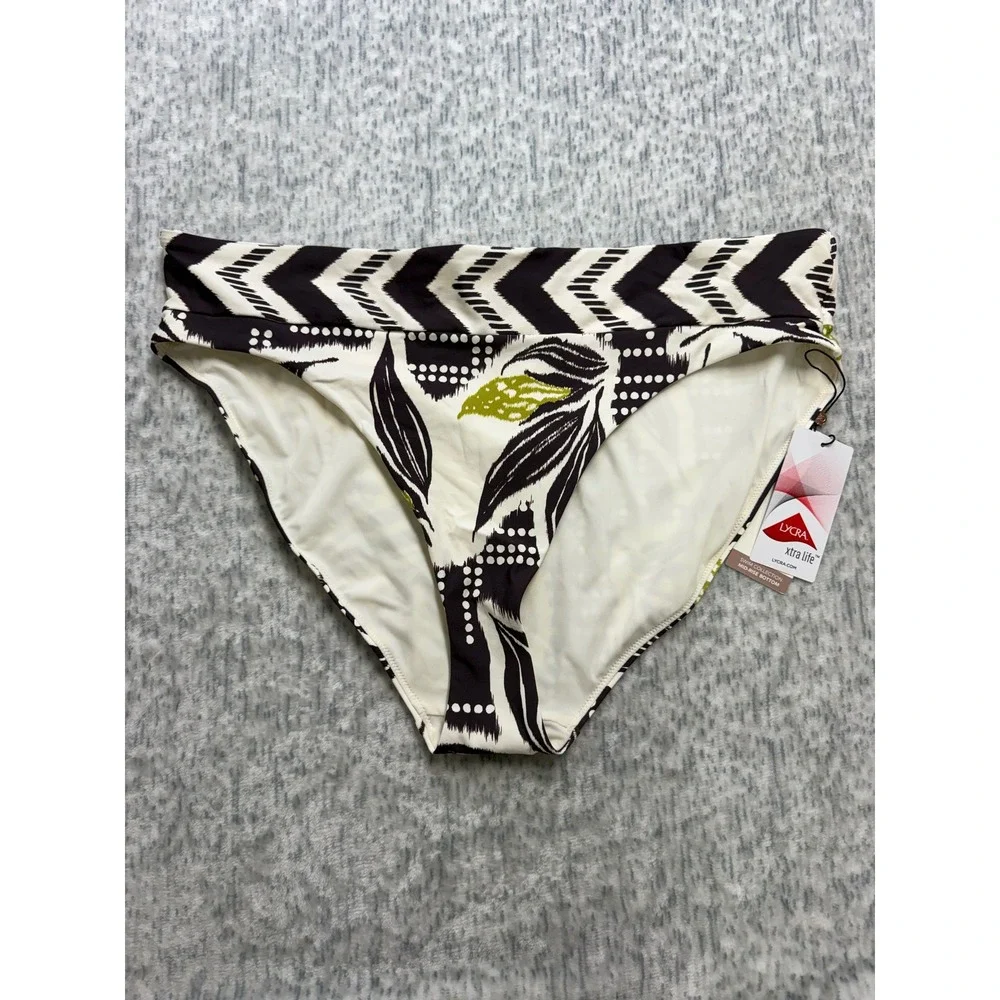 Calia Womens XL Wide‎ Banded Bikini Bottom Primitive Pointillism WSA23414PRT NEW